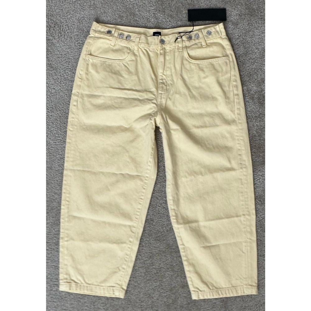 EDWIN Maiia Cropped Wide leg yellow Jeans Sz. Large Brand New With Tags $228